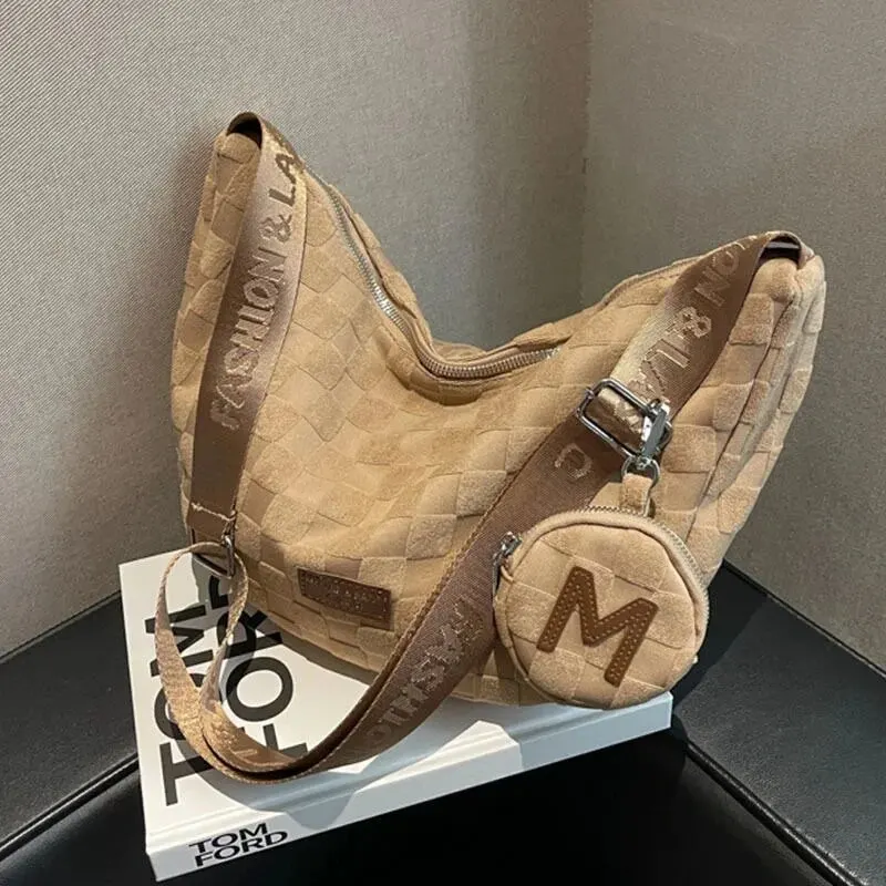 Kórejský štýl Crossbody Bag, biela čistá bavlnená taška, módna nová kabelka, tašky pre ženy, dámska taška, ženské tašky, kabelka žena