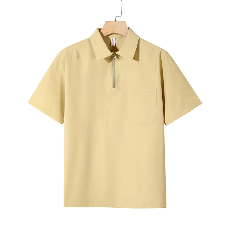 Kórejský štýl Solid 2024 Brand Fashion Polo košele s krátkym rukávom Pánske čierne khaki letné priedušné topánky Tops TEE Nadory 7xl 8xl