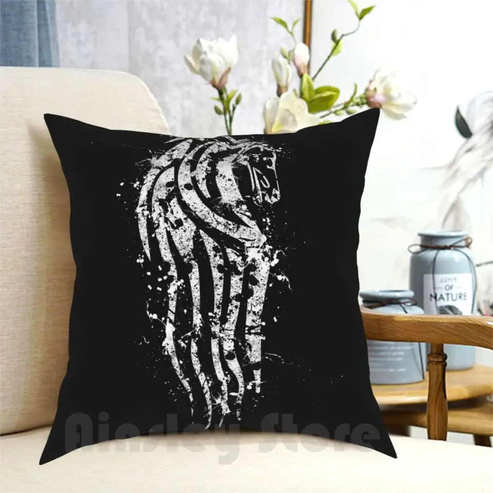 Kôň vankúša Rohan vankúš Vytlačený domov mäkký DIY vankúšový kryt Kôň Rohan Gondor Theodon vlajka Návrat kráľa Two