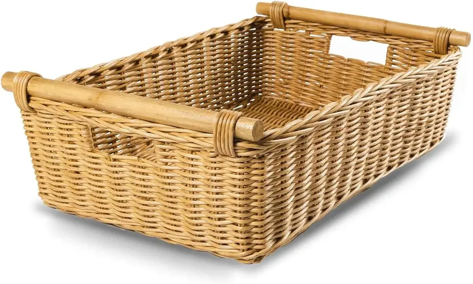 Kôš Lady Light Pole Ruck Ruck Wicker Storage Basket, extra veľký, 21,5 v L x 14,5 vo W x 6,5 v h, pieskovec