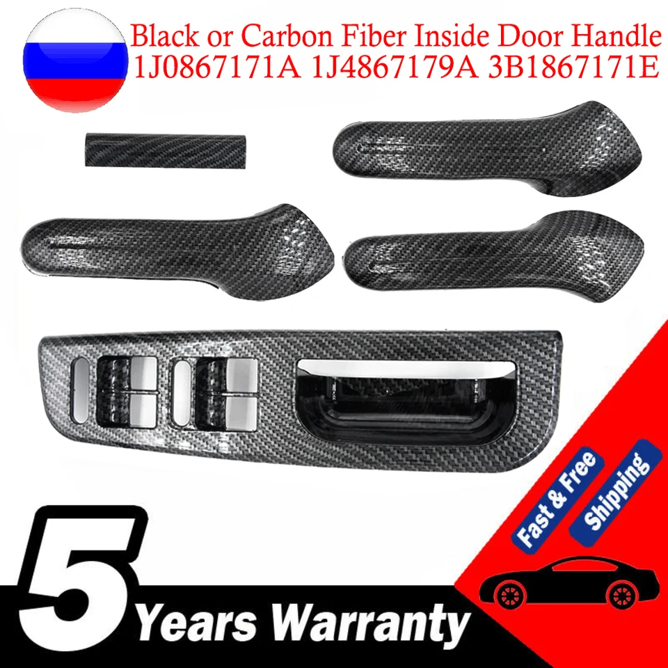 Kúbre na uhlíkové vlákno alebo čierna rukavica pre rukoväť pre Volkswagen Bora Golf 1999-2004 4 MK4 Jetta 1J0867171A 1J4867179A 1J0867172A