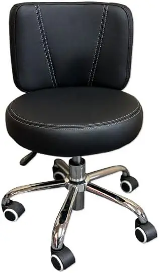 Kúpeľná pediktúra na nechty Stool Bar Salon 2024 Krátka stolička nastaviteľná 13,5 '' až 15,5 '' čierna/cappuccino/creme/šedá/tmavo hnedá (čierna)