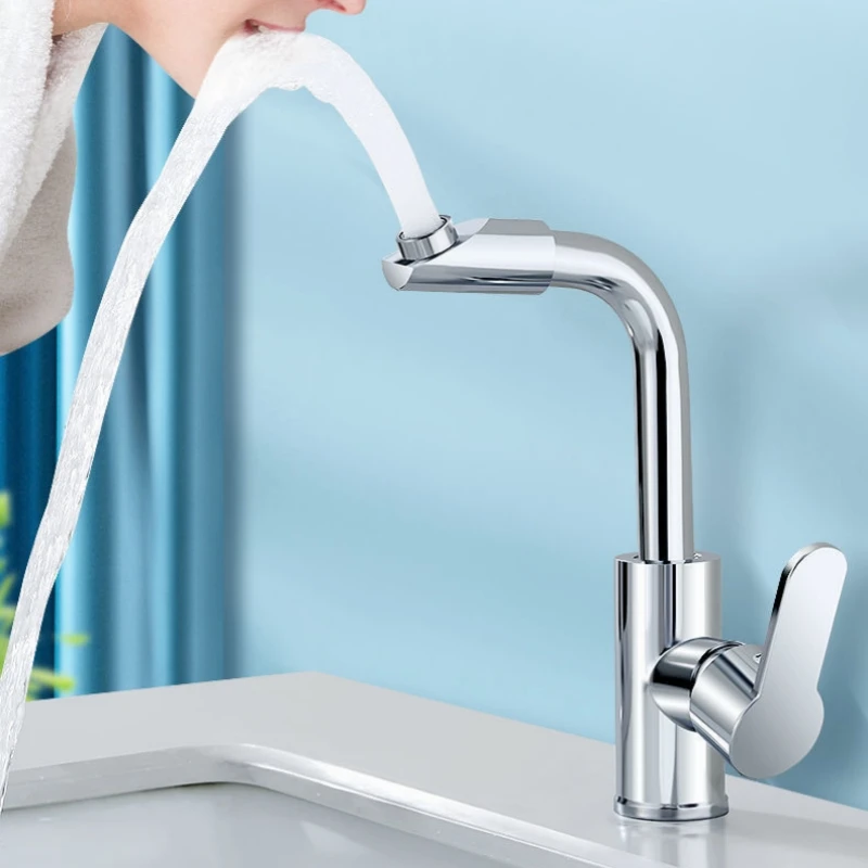 Kúpeľňa Chrómová povodie Faucet Water Faucet Mixer Hot and Cold Washbasin Tap Deck namontované ABS Singel Handel Single Hole