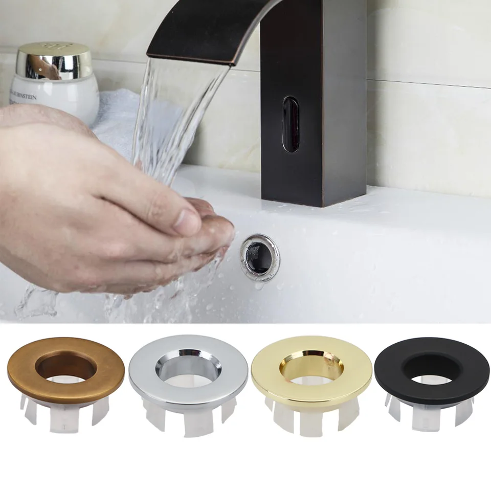 Kúpeľňa povodie Faucet Wink Overflow Cover Cover mosadz šesť stôp kruhový výmena vložky
