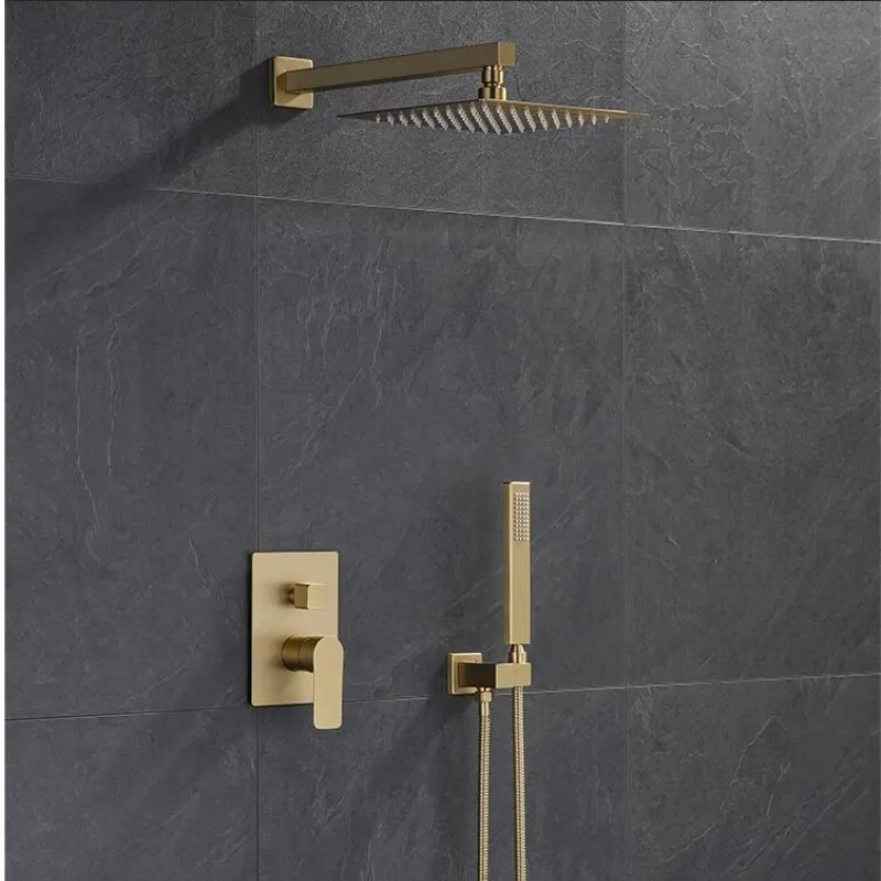 Kúpeľňa sprcha faucet set Celkovo mosadz v stene v štýle dažďov