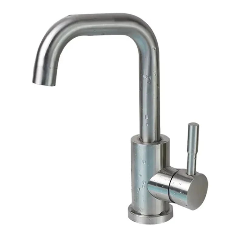 Kúpeľňová kotla Faucet 304 Nerezová oceľ za horúca studená umývanie zmesi žeriav Tap 360 Rotačné umývadlo kohútik s jednou pákou TAP pre kúpeľňu