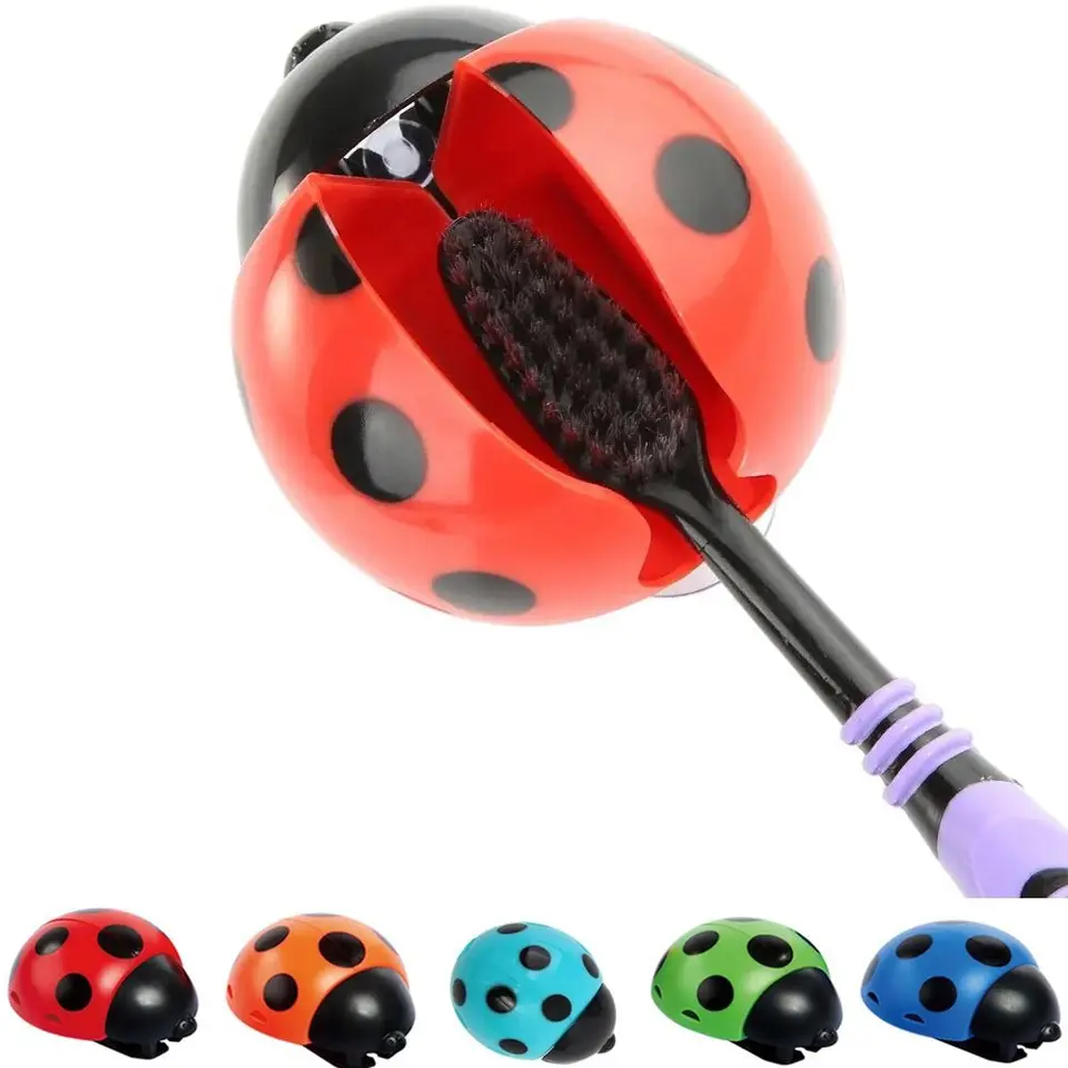 Kúpeľňové doplnky roztomilé sanitárne deti Ladybug Wall namontované zubné kefky držiak kreslený držiak na kefku zvierat s prísavkou