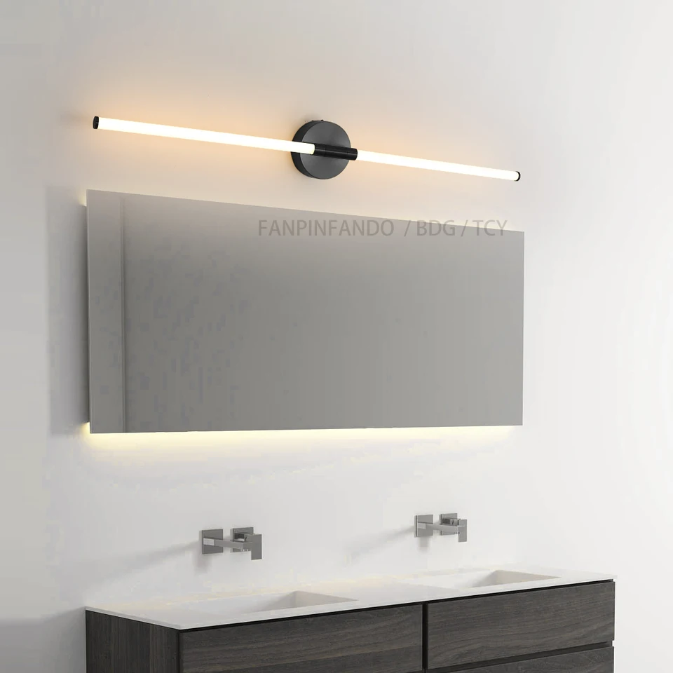 Kúpeľňové zrkadlo svetlo, moderné LED nástenné žiarovky, bronzové/čierne telo moderné LED stena svetlo, L76/100/118 cm 4500k
