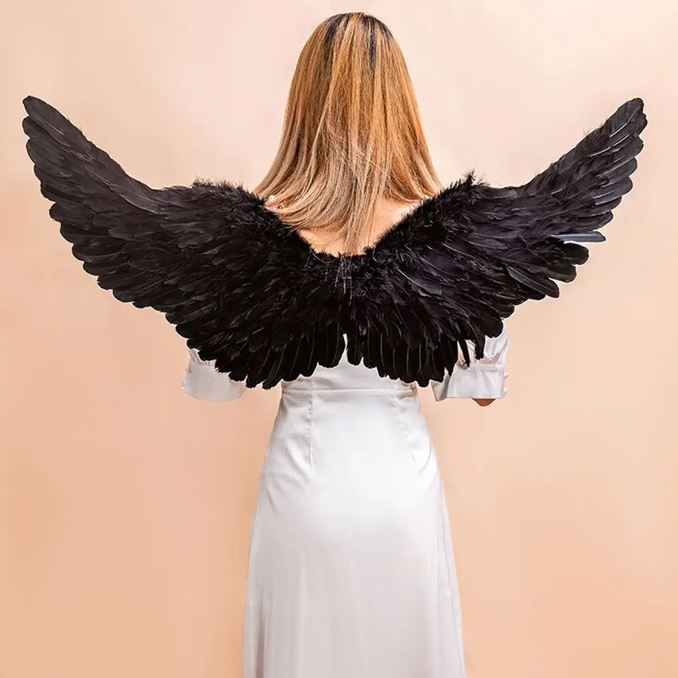 Kúzelná prútik bakalárske večierky doplnky vlasovej kapely cosplay doplnky anjelské perie krídlo diabol perie krídlo fotografie