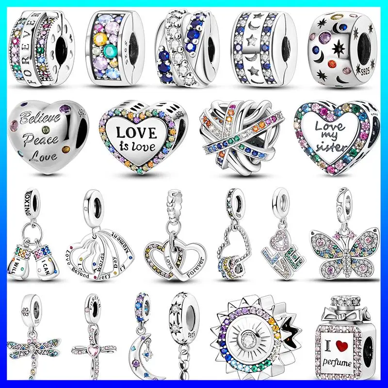 Kúzla 925 Original Zircon Clip Pet Bead New In Fits Pandora náramok Ženy Sterling Silver 925 DIY Prívesok šperky zadarmo