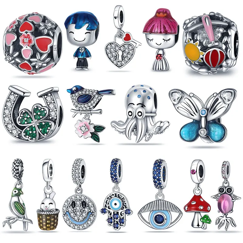 kúzla Plata de Ley 925 Octopus korálkový fit originálny náramok 925 Pandora a náramok pre ženy darček k narodeninám módne šperky