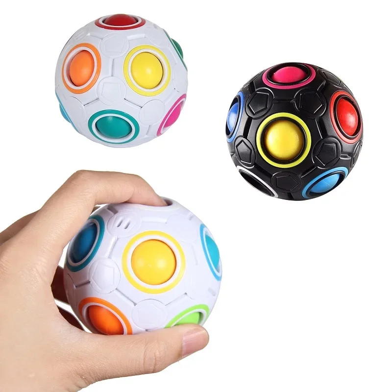 Kúzla Rainbow Ball Cube Antistress Rainbow Ball Speed ​​Puzzle Montessori Hračky deti Dospelý stres RELIEVVER Hračka Kreatívne darčeky