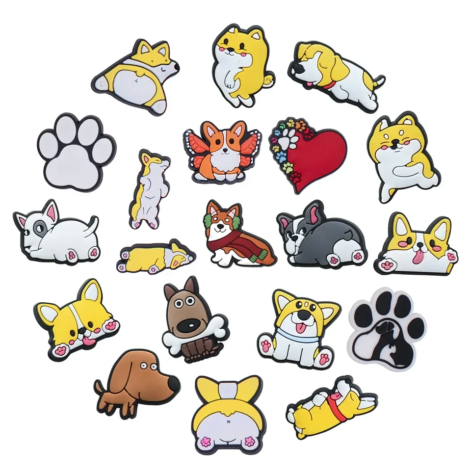 Kúzla topánok pre Crocs Accessories Corgi Shoes Charm pre dekorácie Croc Pins Men Príspevok Dáli Žena Zloží odznaky Clips Clips