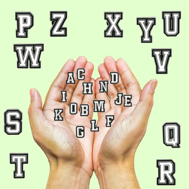 Kúzla topánok pre crocs doplnky ABC Letter topánky kúzlo pre dekorácie croc Pins Men Príspevok džínsy Žena zložka klipy