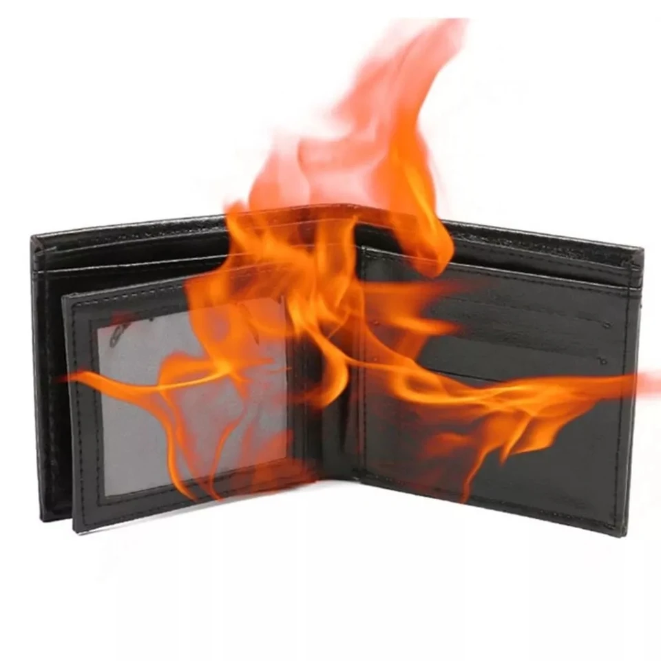 Kúzlo plameň peňaženka Novinka Fire Wallet Street Magic Performance ilúzia ilúzia pódium Performance Storage Peňaženka Prispôsobený darček