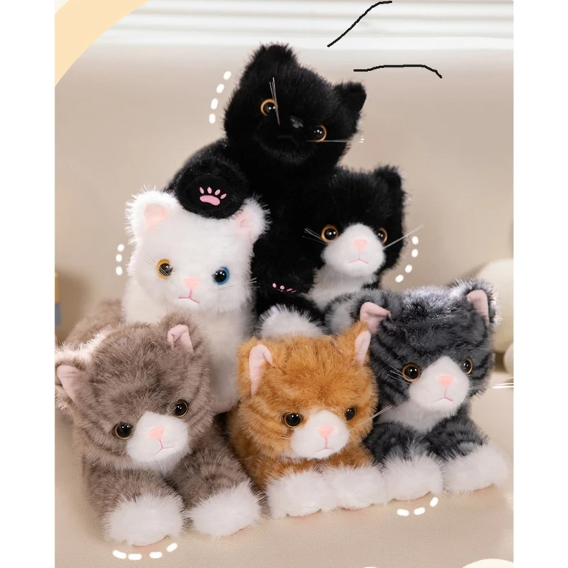 Kúzlo robustné plyšové mačiatko Hračka Soft andly Faux Cats Prenosné príslušenstvo pre pohodlie skvelé pre deti a zberatelia Veľkoobchod