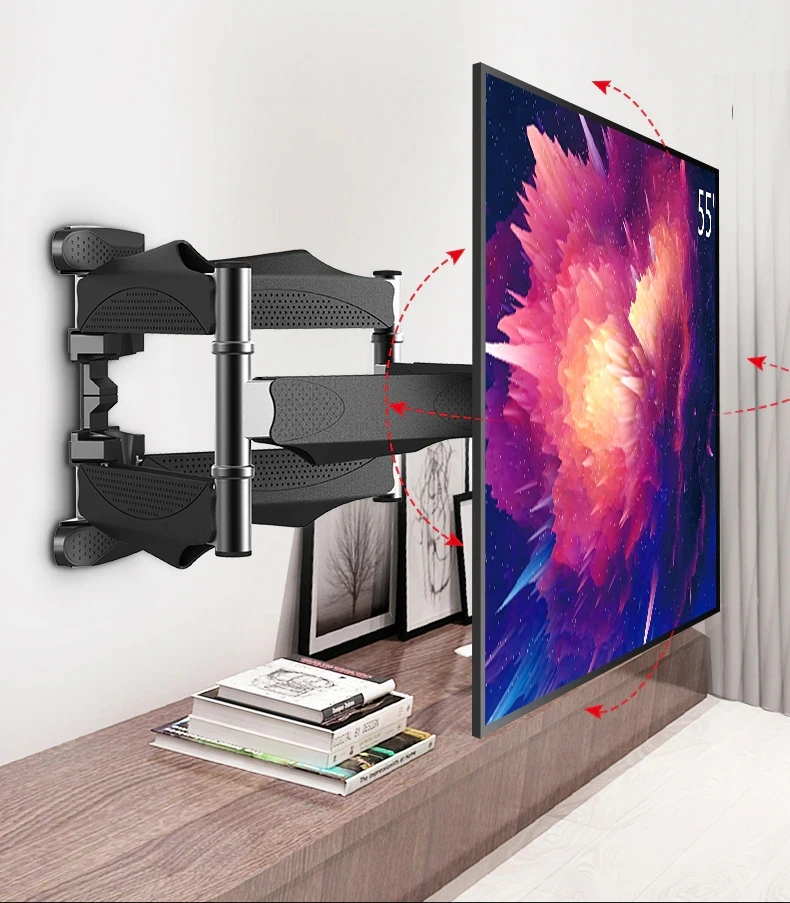 Kĺbové 6 zbraní TV Wall Mount Mount Full Motion Tilt TV TV Support Wall Mount pre 32 