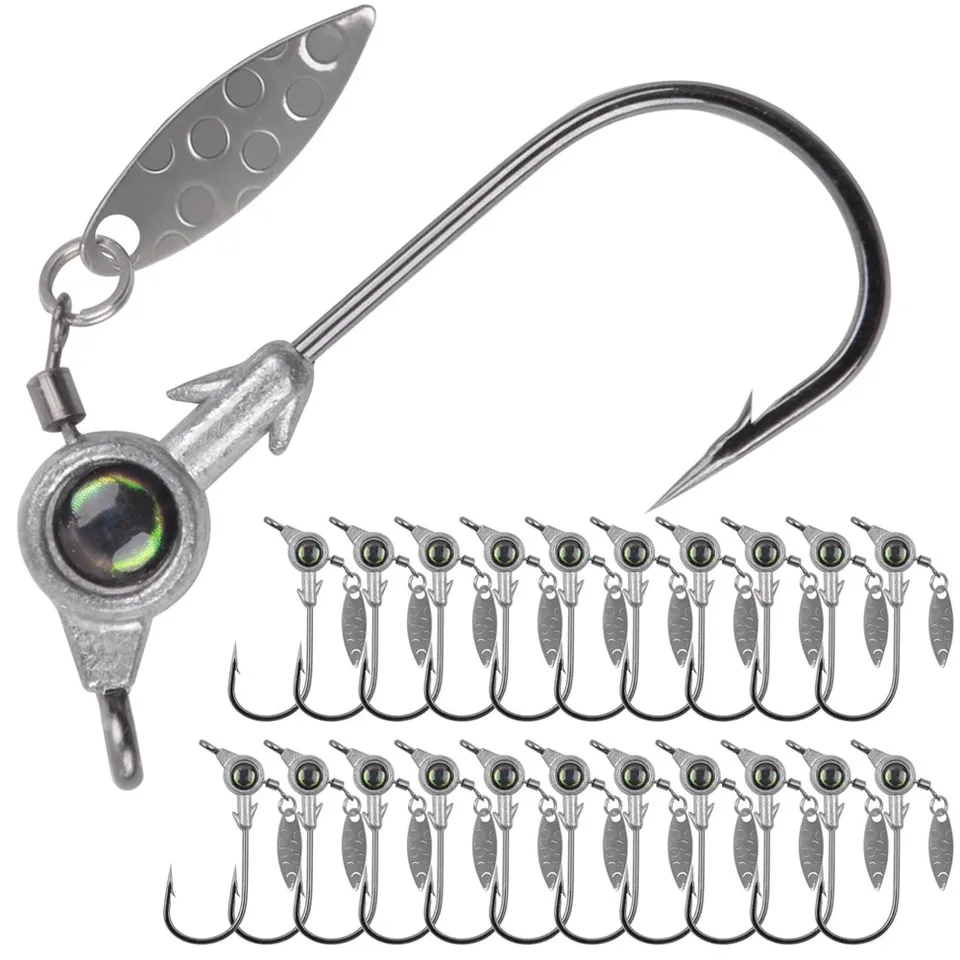 Kľukové prípravné hlavy rybárske háčiky súprava podspin jig hlavy s čepeľami Spinner Crappie Jig Lures