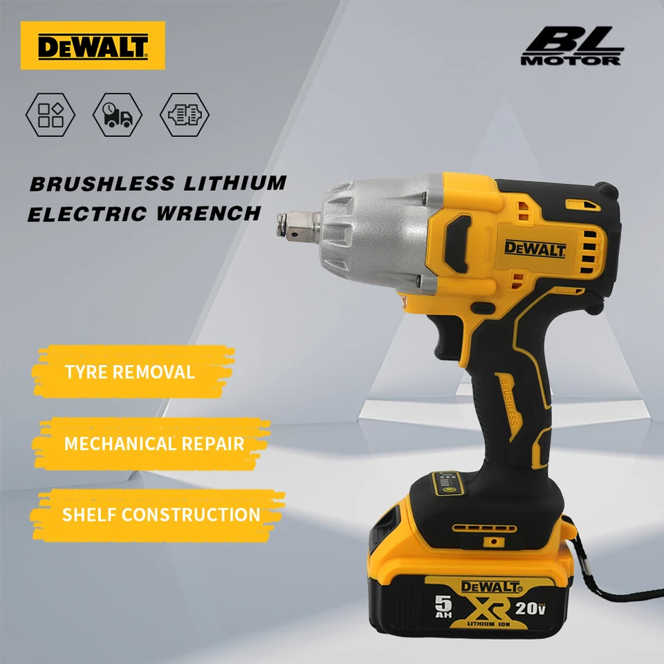 Kľúč bezdrôtového nárazu s kefou Dewalt 700n.m Vysoký krútiaci moment 2000 ot./min