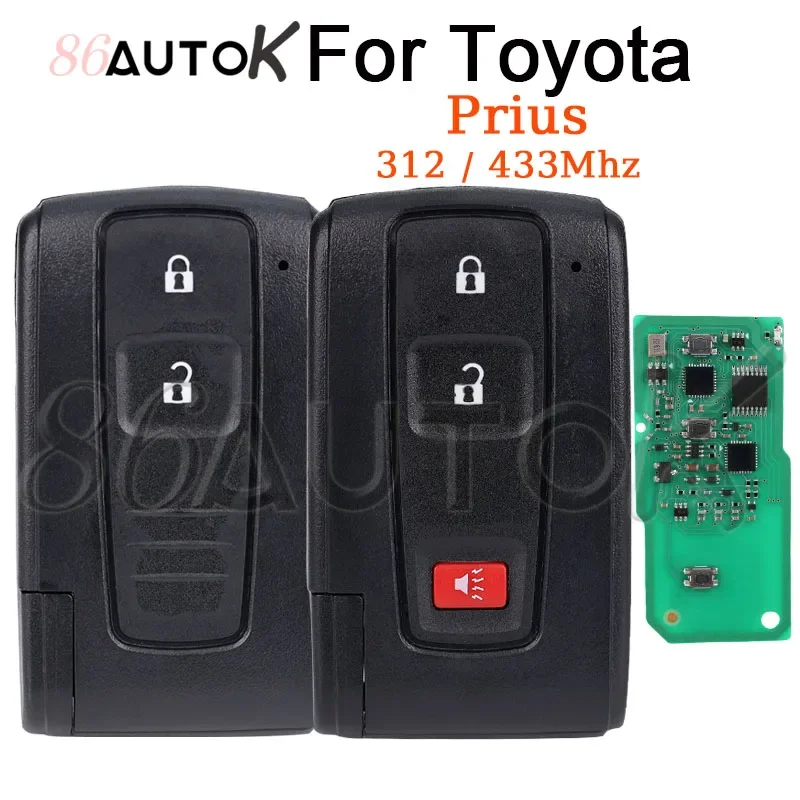 Kľúč pre diaľkové ovládanie automobilu pre Toyota Prius 2004 - 2009 Keyless Go Key FOB 4D Chip 312/433MHz Klávesy FCC MOZB21TG MOZB31EG