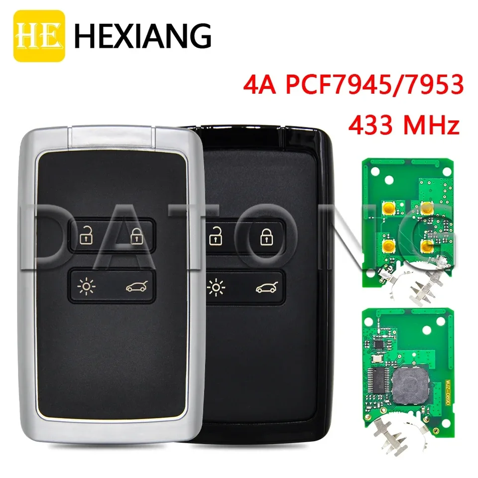 Kľúč pre diaľkové ovládanie automobilu Xiang pre Renault Megane4 Talisman Espace 5 Kadjar 4a PCF7953M 433.9FSK Auto Smart Card Promixity