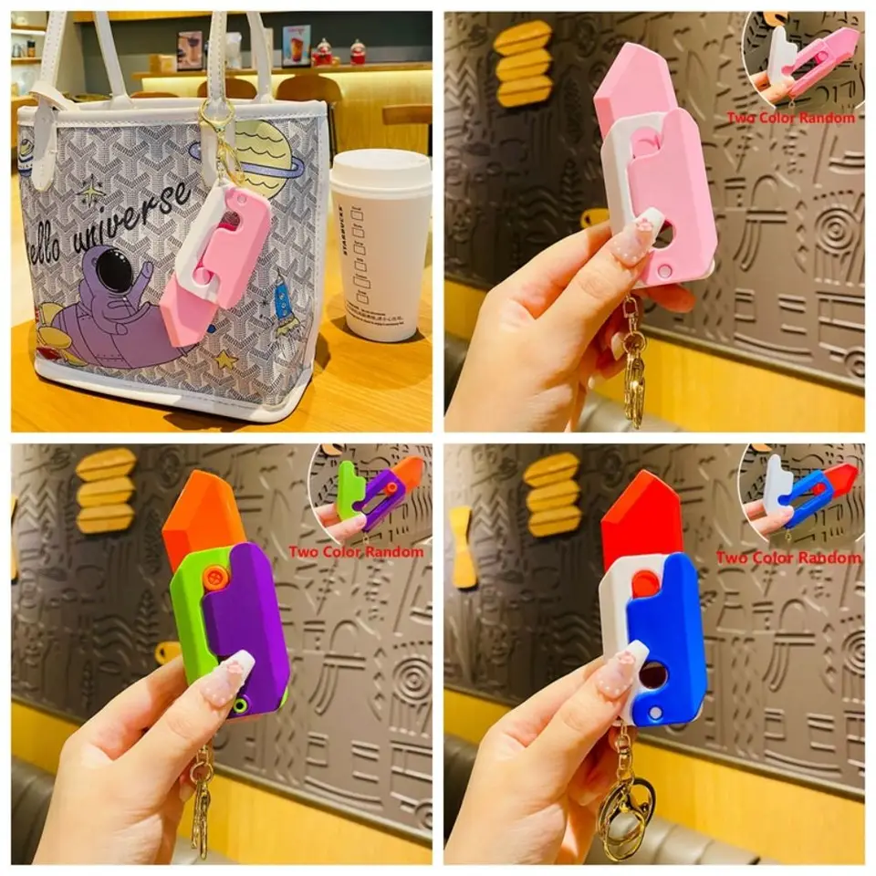 Kľúčová gravitácia mrkva Key reťazec prívesok Pendant Push Card 3D Gravity mrkva hračky mini model fidget mrkva hračky halloween hračky