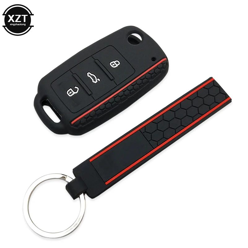 Kľúčová ochrana automobilu pre Volkswagen Polo Passat B5 Golf 4 5 6 Mk5 Mk6 EOS Bora Beetle TSI Nový dizajn Silikónový kryt Silikónový kryt
