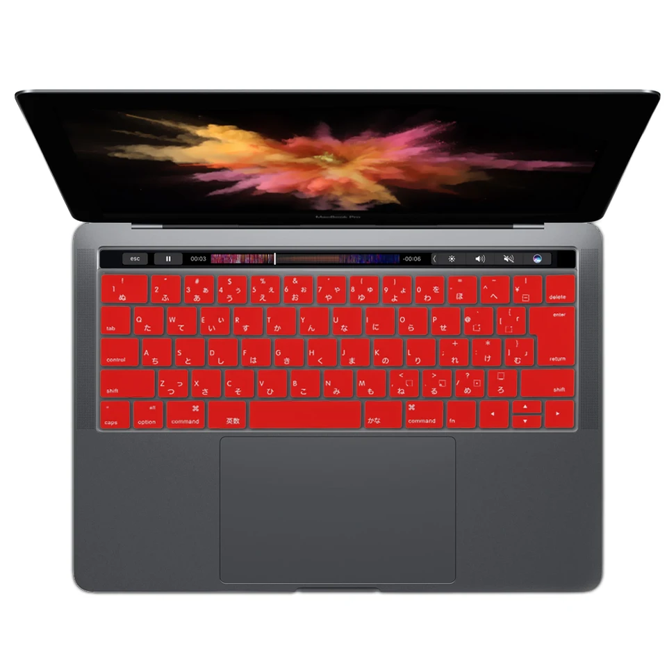 Kľúčová pokožka pre 2016/2017 MacBook Pro sietnicu 13 15 palcov s dotykovým barom jis japonská verzia Gradient Dúhová farebná klávesnica