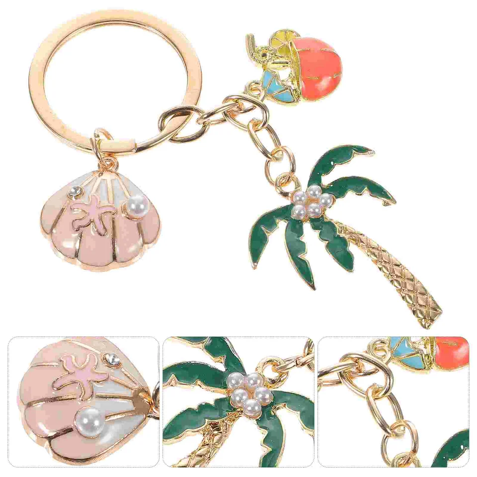 Kľúčové prstene kokosový strom prívesok Keychain Dekoratívne prívesky vrecko zavesenie ozdoby Kľúčenky pre ženy Banquet