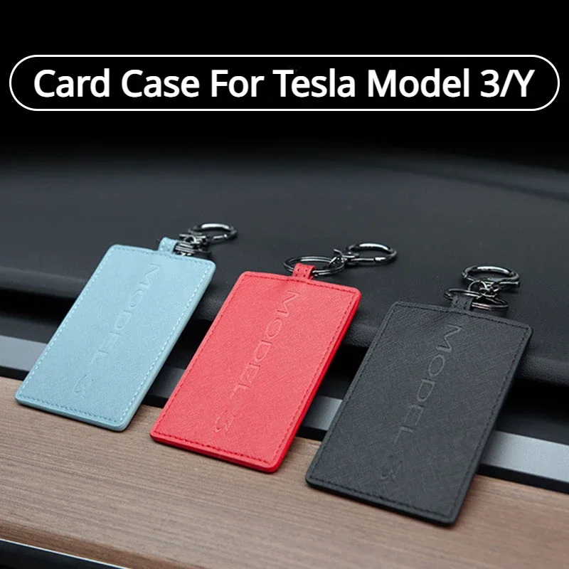 Kľúčové puzdro pre Tesla Model 3 Y PU Leather Key Držiteľ chránič krycích príslušenstiev karty kabelky pre kabelky pre model3 modely 2017-2023