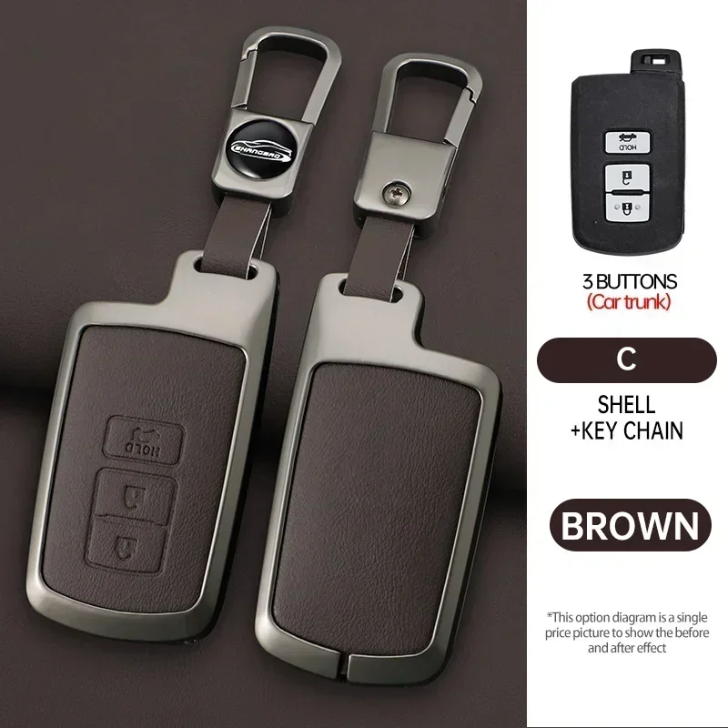 Kľúčové puzdro zliatiny pre Toyota Aqua Rav4 Land Cruiser Camry Prado Corolla Prius Cover Keyless Remote FOB 2 3 4 Buttons 2013 2014