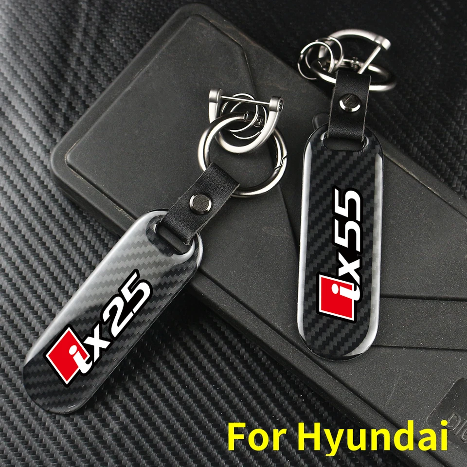 Kľúčový reťazec kľúča z uhlíkových vlákien Kľúčový reťazec prívesku Keyring Horseshoe pracka pre Hyundai IX35 IX25 I10 I20 I30 IX55 N Automatické príslušenstvo