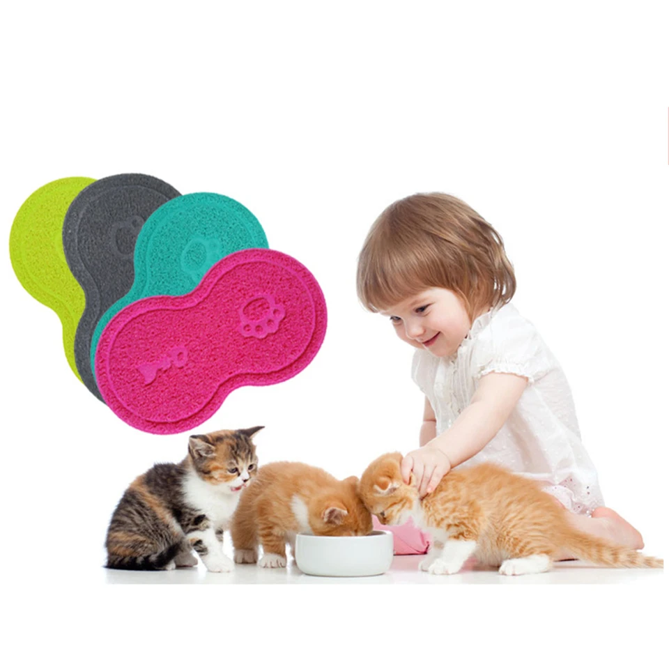 Kŕmne podložky Pet Feet Mat Pet Dish Disky misa Food Water Placemat PVC PVC Číslo tvaru tvaru koberca prikrývka