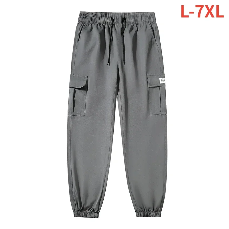 L-7XL Safari Style CARGO PANTS PUNS Pánske bežky Light tenké teplákysové nohavice