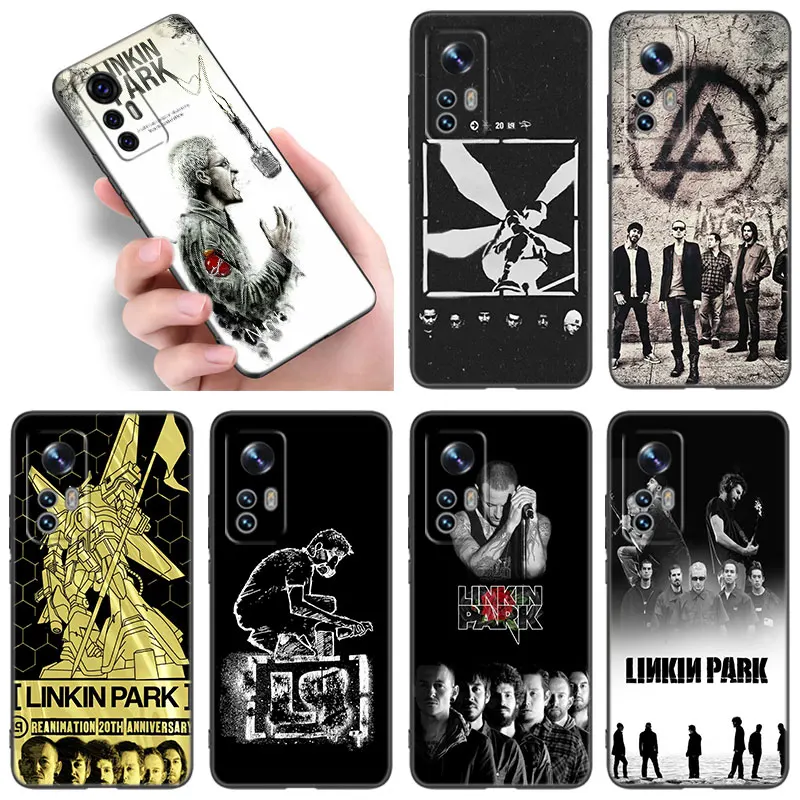 L-linkin p-park čierny silikónový puzdro pre Xiaomi 10t 11 Lite 11T 12S 12x 13T 14 Pro A1 A2 POCO M3 M4 M6 X3 NFC X5 PRO F3 F5