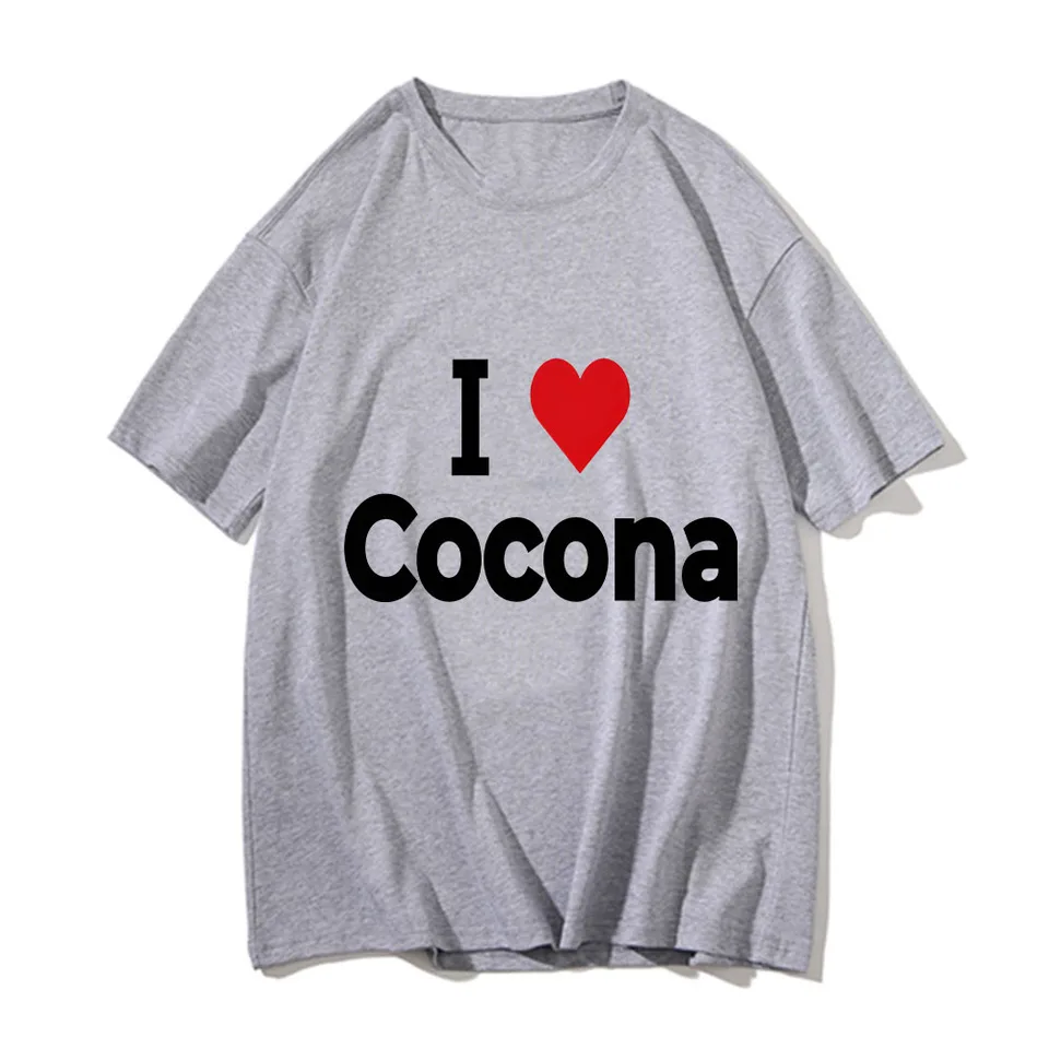 L LOVE COCONA TRISKE MEN KPOP Summer s krátkym rukávom Tee móda harajuku estetický karikatúra písmeno tlačené tričko Y2K Y2K