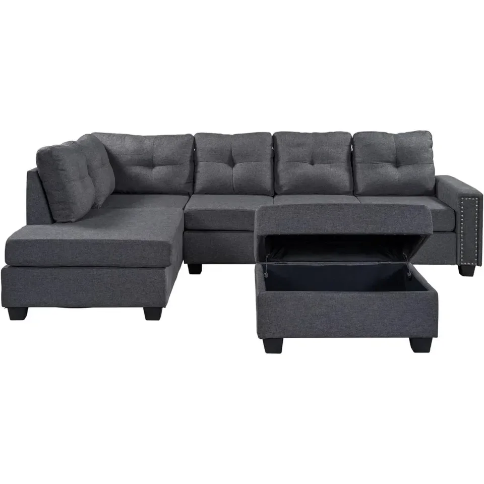 L Modulárne úložisko Ottoman & Chaise, pohodlný držiak na pohovku rohu pohovky, tkanina Obývacia izba Gauč