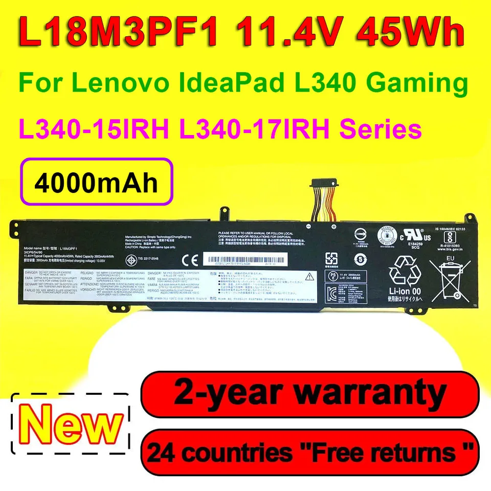 L18M3PF1 L18C3PF1 pre Lenovo IdeaPad L340 Gaming L340-15IRH L340-17IRH NAPLATÍ 5B10T04975 5B10T04976 11,4V 45WH 4000MAH