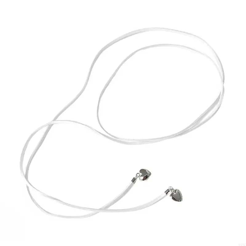 L5YC ružové lano nastaviteľné zamatové lano Choker náhrdelník jednoduchý malý srdc