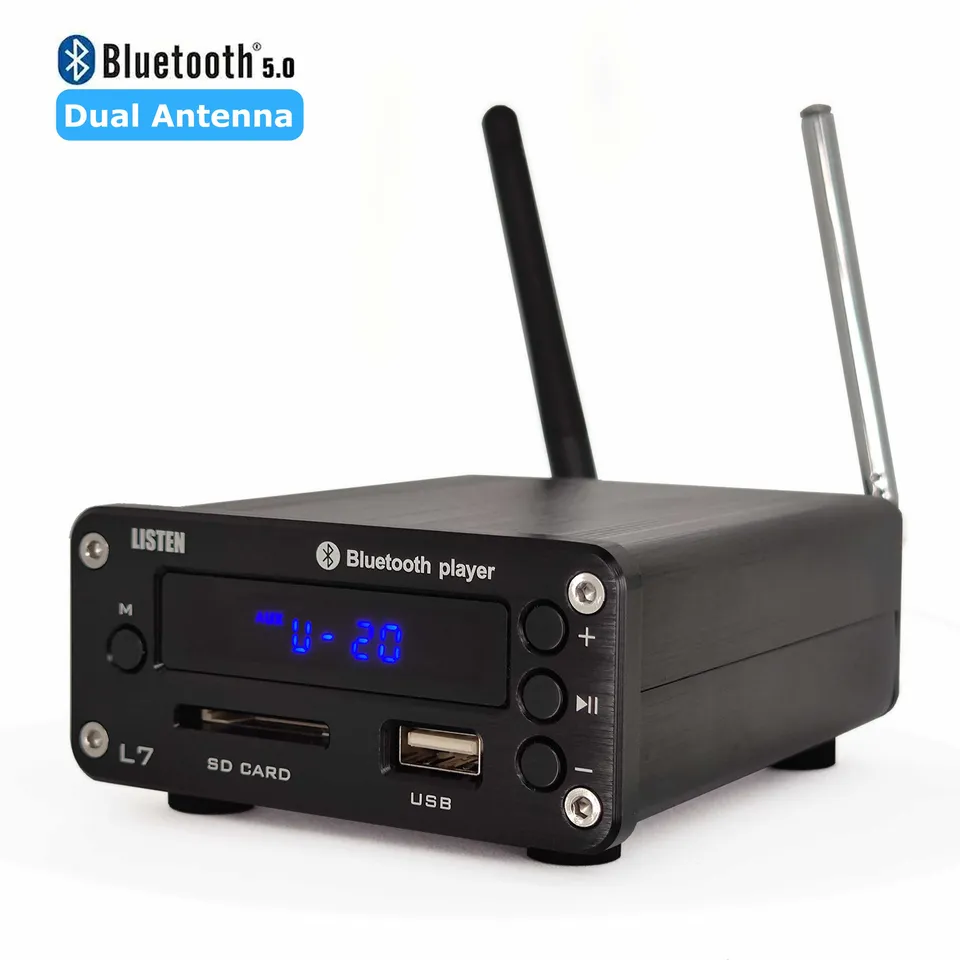 L7 HIFI Bluetooth 5.0 Prijímač DAC Stereo Audio Preamp pre zosilňovač USB Hudobný prehrávač FM Radio Guilphone Amp podporuje pevný disk U-Disk SD SD