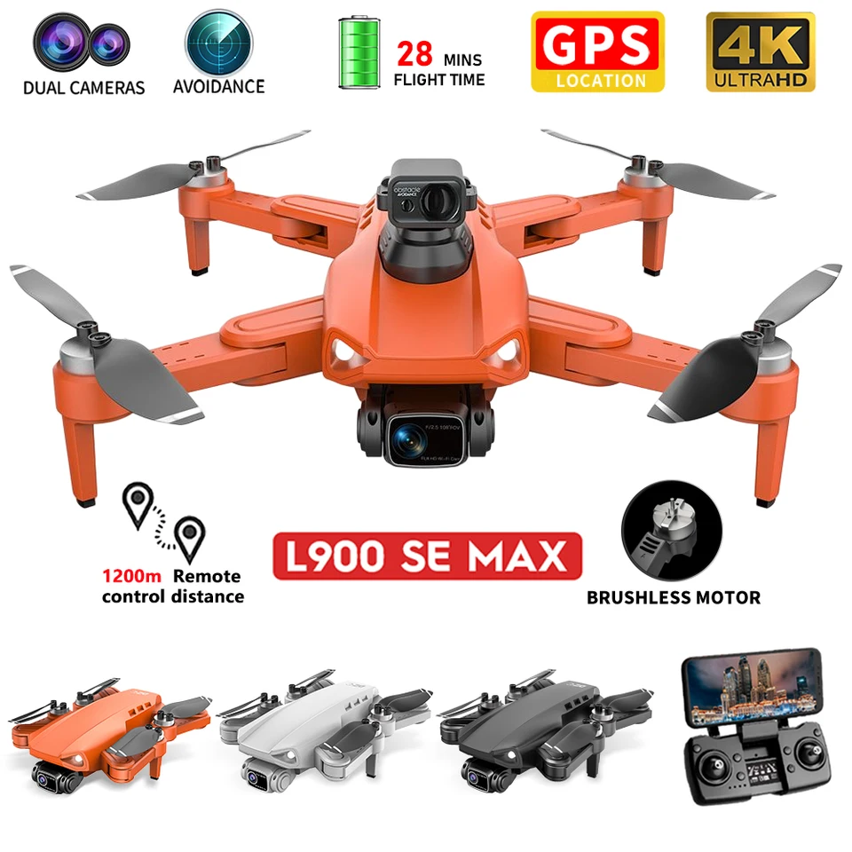 L900 SE Max Dron Dron laser Prekážka vyhýbania sa kefovým motorom 28 min Flight GPS 5G WiFi RC Dron 4K Profesionálny dron FPV QuadCopter