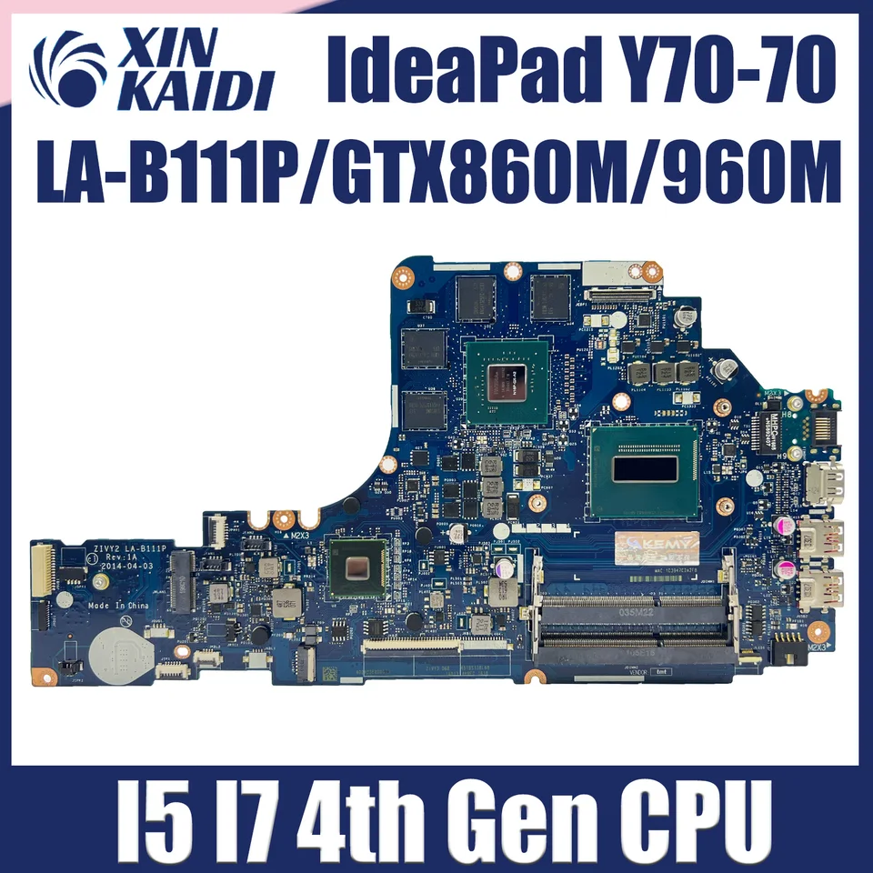 LA-B111P pre základnú dosku LAPTOP Lenovo Y70-70 s I5 I7 4. GEN CPU GTX860M/GTX960M V4G FRU 5B20H29171 100% Testované