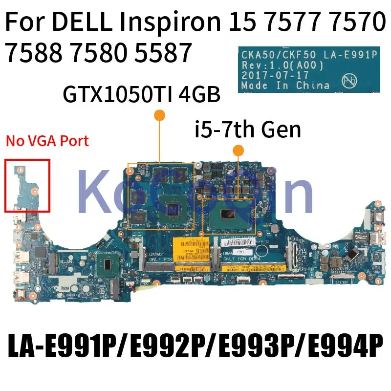 LA-E991P pre Dell Inspiron 15 7577 7570 G7 7588 G5 5587 7580 Notebook hlavná doska LA-E992P LA-E993P LA-E994P LAPTOP HOPOBLOD.