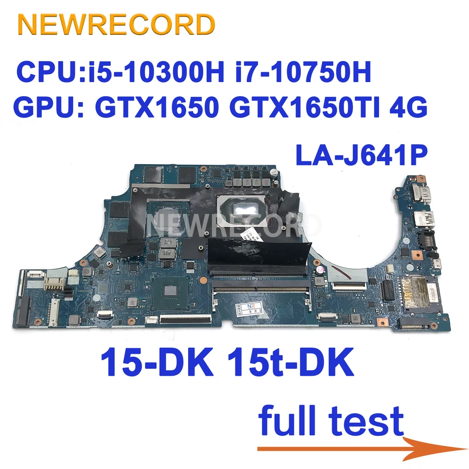 LA-J641P pre HP Pavilion Gaming 15-Dk 15T-DK základná doska s I5-10300H i7-10750H CPU GTX1650 GTX1650TI 4G 100%Testované GPU