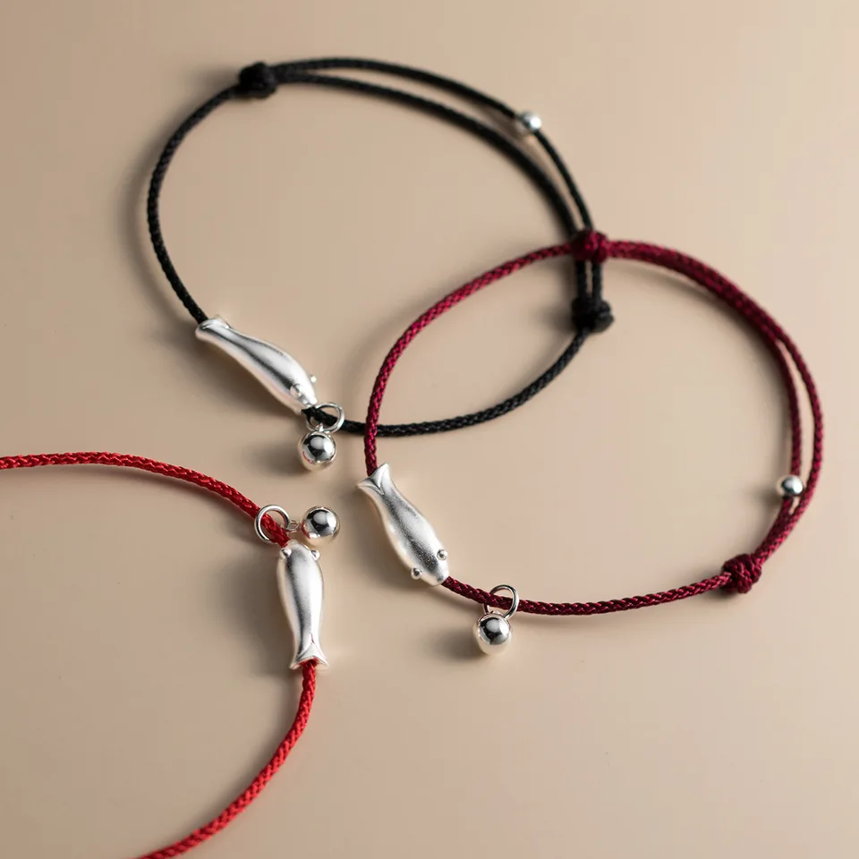 La Monada červené vlákno pre ruku 925 Sterling strieborné náramky Ženy String Silver 925 Dám
