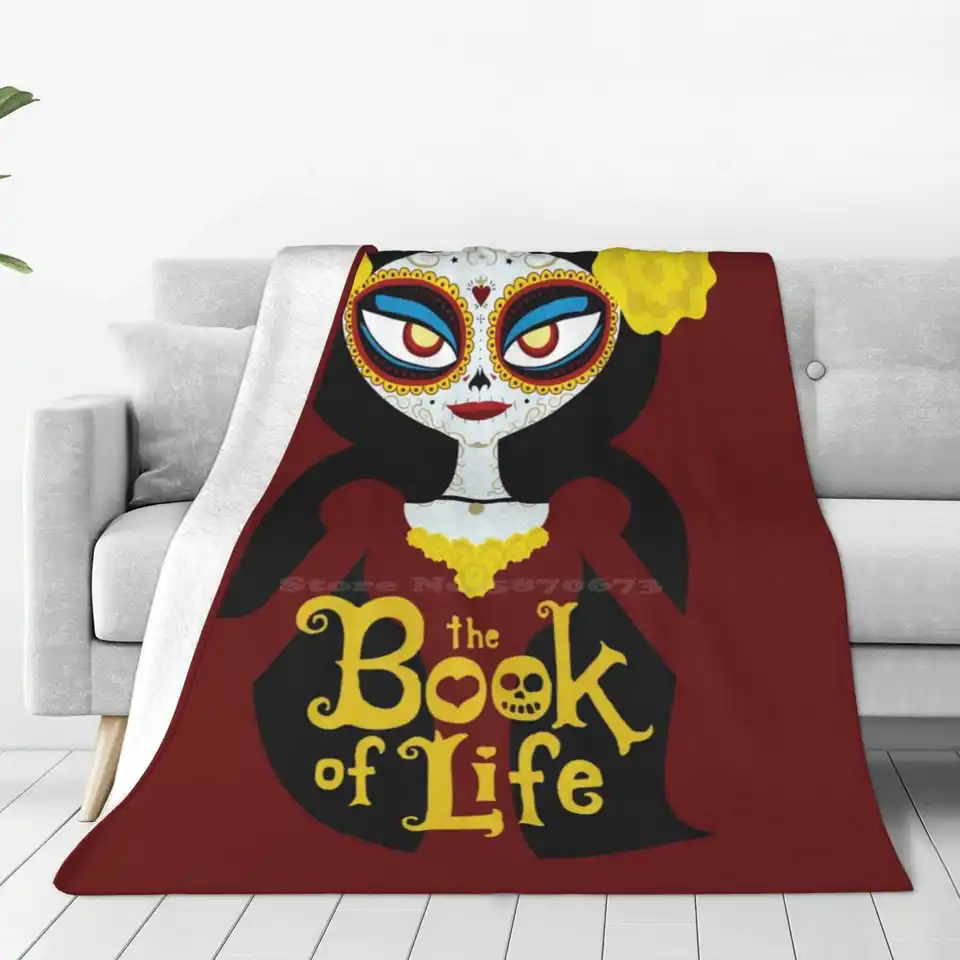 La Muerte Fashion Soft Warm Flanel Drave La Muerte The Book of Life Film Cukor lebka Dia de los Muertos Reaper Fan Art