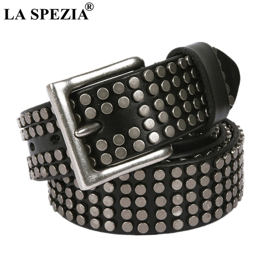 LA SPEZIA ROCKOVÉ OPATNÉ OBLASTI MEN Ženy Punk Ninet Originálny kokskin kožená pracka Čierny cofee biele parné punk