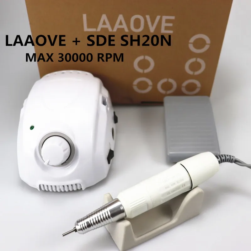 Laaove Champion-3 Control Box 65W 45000 ot./minpm Vysoko kvalitná rukoväte elektrický vŕtačkový vŕtačkový vŕtačkový stroj manikúra na nechty