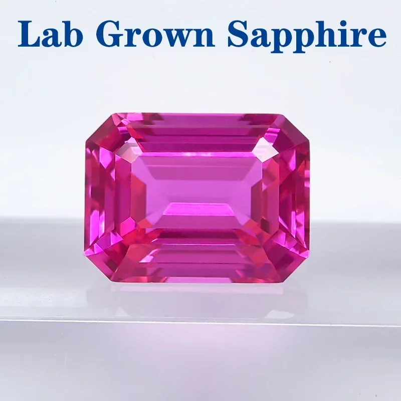 Laboratórium pestované zafír smaragd cut horúca ružová farba VVS1 Gemstone Charms DIY šperky na výrobu materiálu voliteľné certifikát AGL