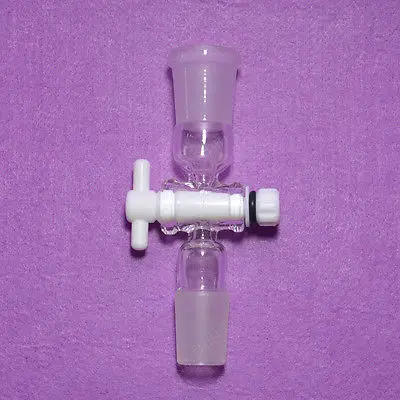 Laboratórny laboratórny laboratórny adaptér s PTFE Stopcock 24/40